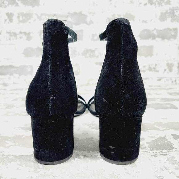 Steve Madden Women's Irenee Black Leather Slip On Block Heeled Sandals M927 - Picture 6 of 11